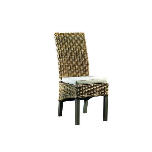 Sedia in Rattan Naturale con Cuscino Guarnieri Aglio