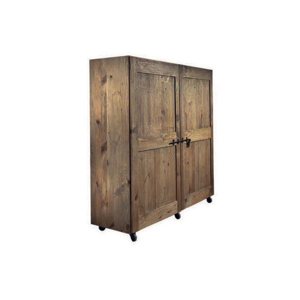 Credenza con Ruote in Pino Vecchio 4 Cassetti 6 Ripiani Guarnieri Ginestra