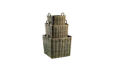 Set 3 Cesti Rattan Naturale con Manici Guarnieri Rabarbaro Q