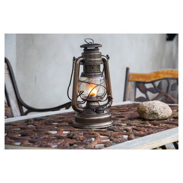 Lanterne à Huile Tokyo Crafts Avec Trépied - Verre Ambré Martelé Hoya - Neuve