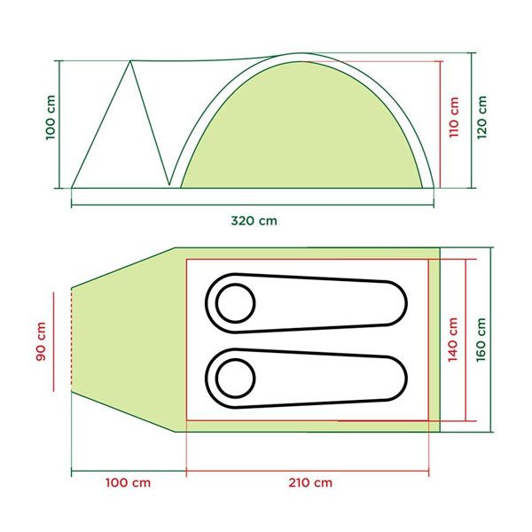 Tenda da Campeggio a Cupola per 4 Persone Blu Impermeabile 94720 Tenda da Campeggio a Cupola per 4 Persone Blu Impermeabile 94720