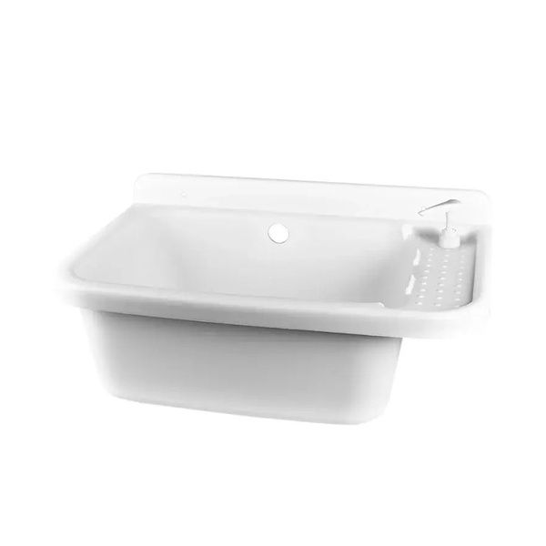 Lavatoio Da Esterno Bonussi 60x40x25 Cm - Resina Bianco Per Giardino - Foto 6