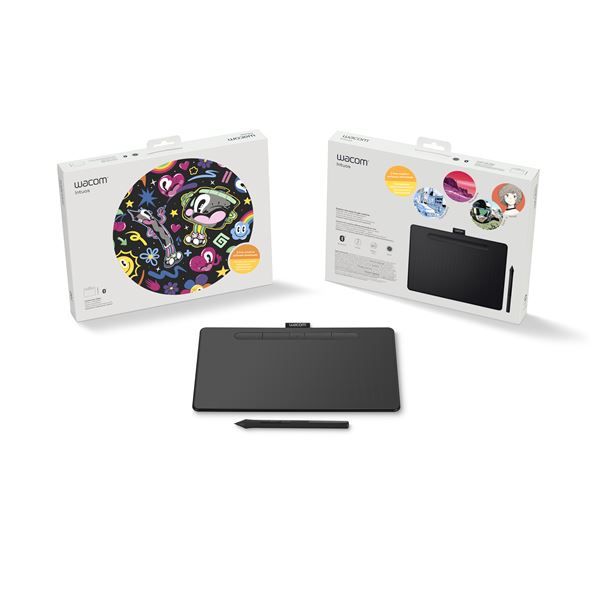 Intuos Medium Bluetooth Black - Tavoletta Con Penna - Wacom - WCM.CTL-6100WLK-S