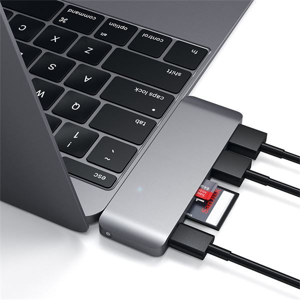 Hub Usb-c Con Card Reader E Porta Usb-c Pass-through Space Gray - Satechi - STC.ST-TCUPM