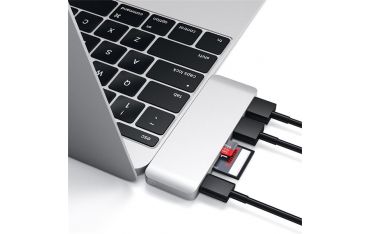 Hub Usb-c Con Card Reader E Porta Usb-c Pass-through Silver - Satechi - STC.ST-TCUPS