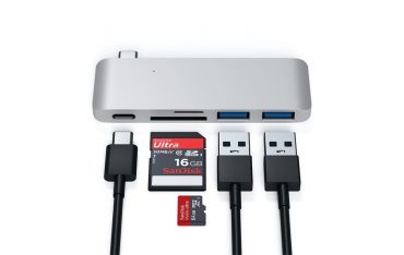 Hub Usb-c Con Card Reader E Porta Usb-c Pass-through Silver - Satechi - STC.ST-TCUPS