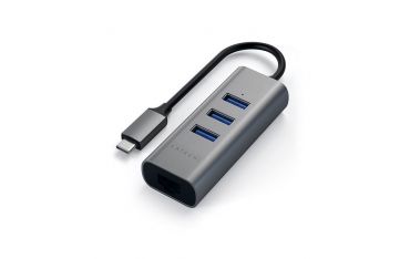 Hub Usb-c 2-in- 1 - 3 Porte Usb 3.0 + Ethernet Space Gray - Satechi - STC.ST-TC2N1USB31AM