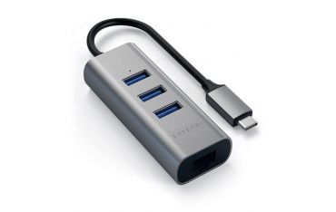Hub Usb-c 2-in- 1 - 3 Porte Usb 3.0 + Ethernet Space Gray - Satechi - STC.ST-TC2N1USB31AM