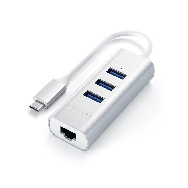 Hub Usb-c 2-in- 1 - 3 Porte Usb 3.0 + Ethernet Silver - Satechi - STC.ST-TC2N1USB31AS