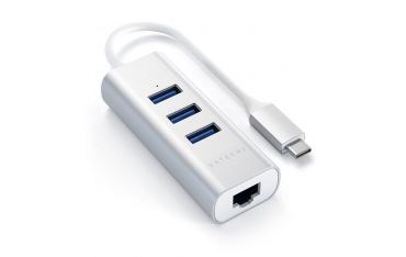 Hub Usb-c 2-in- 1 - 3 Porte Usb 3.0 + Ethernet Silver - Satechi - STC.ST-TC2N1USB31AS