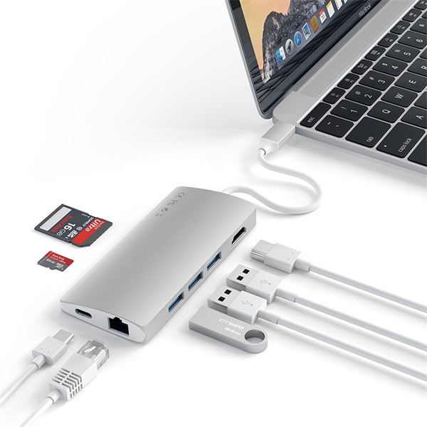 Adattatore Usb-c Multi-porta 4k Ethernet V2 Silver - Satechi - STC.ST-TCMA2S
