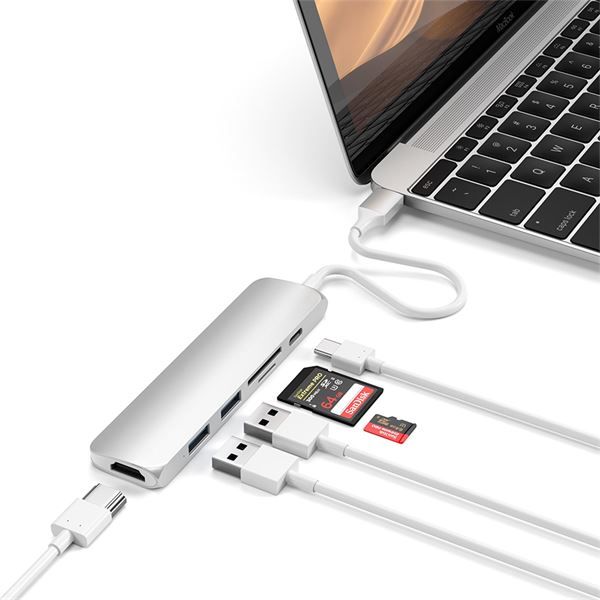 Adattatore Usb-c Slim Multimedia V2 Silver - Satechi - STC.ST-SCMA2S