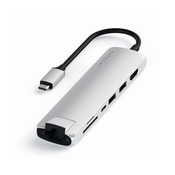 Hub Slim Usb-c Multiporta Con Adattatore Ethernet - Silver - Satechi - STC.ST-UCSMA3S
