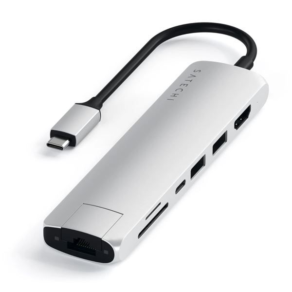 Hub Slim Usb-c Multiporta Con Adattatore Ethernet - Silver - Satechi - STC.ST-UCSMA3S
