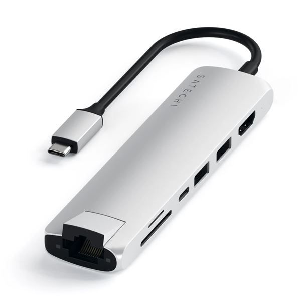 Hub Slim Usb-c Multiporta Con Adattatore Ethernet - Silver - Satechi - STC.ST-UCSMA3S