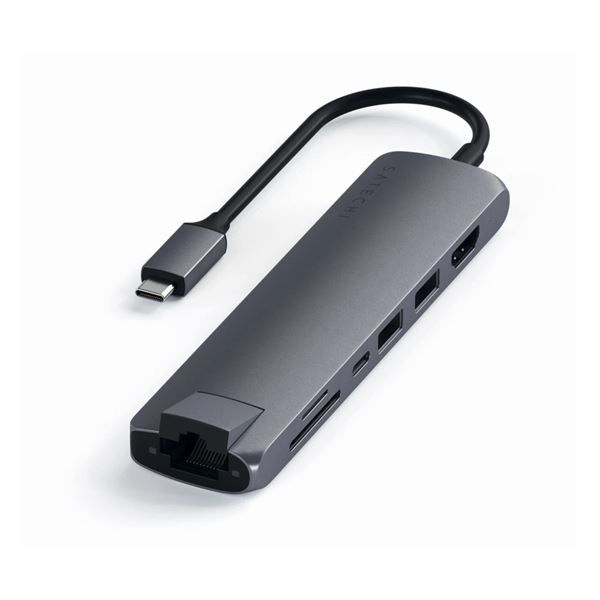 Hub Slim Usb-c Multiporta Con Adattatore Ethernet - Space Gray - Satechi - STC.ST-UCSMA3M