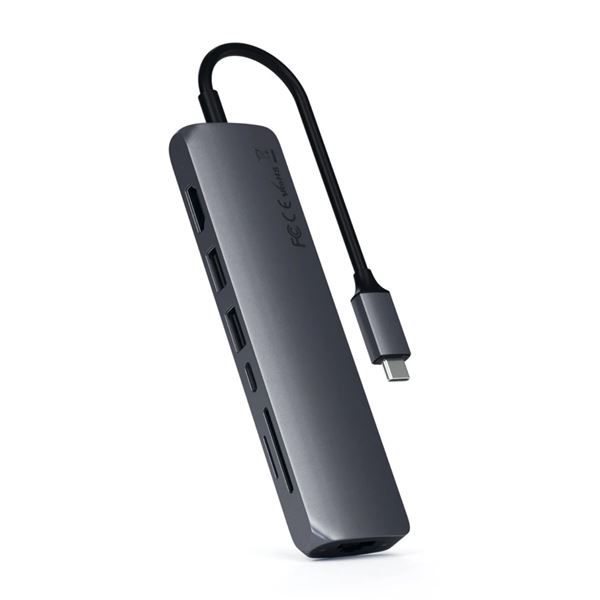 Hub Slim Usb-c Multiporta Con Adattatore Ethernet - Space Gray - Satechi - STC.ST-UCSMA3M