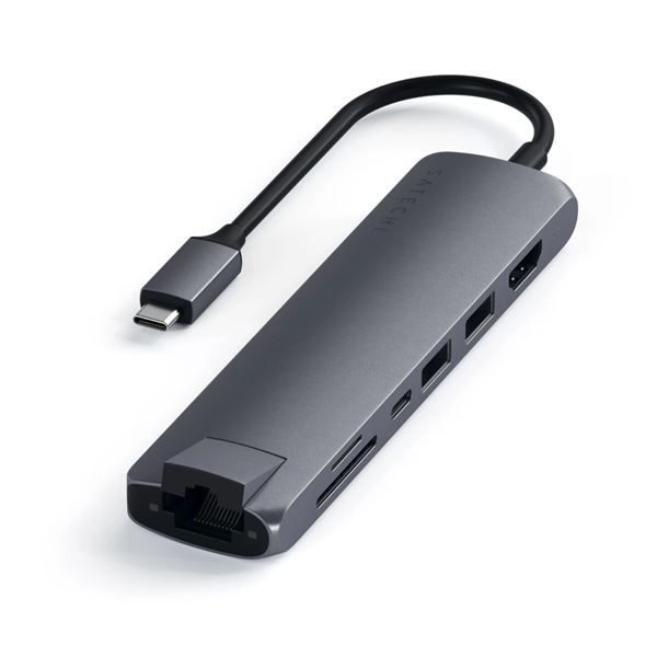 Hub Slim Usb-c Multiporta Con Adattatore Ethernet - Space Gray - Satechi - STC.ST-UCSMA3M