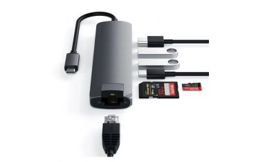 Hub Slim Usb-c Multiporta Con Adattatore Ethernet - Space Gray - Satechi - STC.ST-UCSMA3M