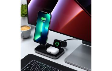 Stand Di Ricarica Wireless 3in1 - Space Gray - Satechi - STC.ST-WMCS3M