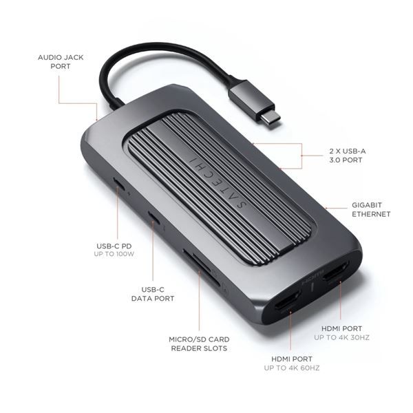 Usb-c Multiport Mx Adapter - Space Gray - Satechi - STC.ST-UCMXAM