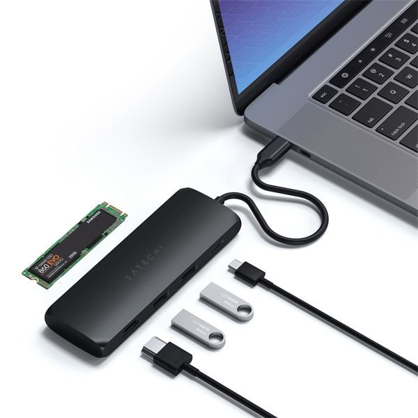 Hub Usb-c Hybrid Multiport Adapter Con Ssd - Black - Satechi - STC.ST-UCHSEK