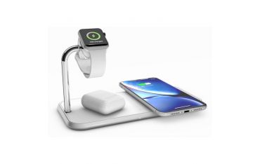 Tappetino Di Ricarica Wireless Qi Doppio + Watch 10w - Alluminio Bianco - Zens - ZNS.ZEDC05W/00