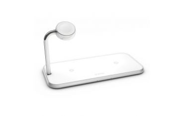 Tappetino Di Ricarica Wireless Qi Doppio + Watch 10w - Alluminio Bianco - Zens - ZNS.ZEDC05W/00