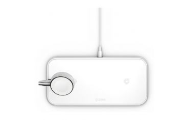 Tappetino Di Ricarica Wireless Qi Doppio + Watch 10w - Alluminio Bianco - Zens - ZNS.ZEDC05W/00