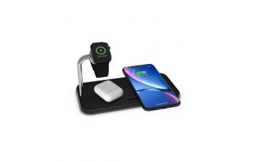 Tappetino Di Ricarica Wireless Qi Doppio + Watch 10w - Alluminio Nero - Zens - ZNS.ZEDC05B/00