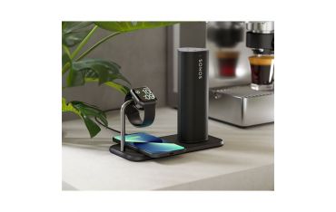 Tappetino Di Ricarica Wireless Qi Doppio + Watch 10w - Alluminio Nero - Zens - ZNS.ZEDC05B/00