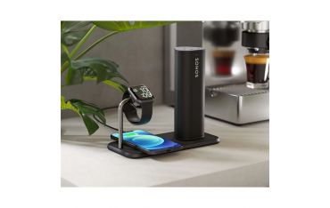 Tappetino Di Ricarica Wireless Qi Doppio + Watch 10w - Alluminio Nero - Zens - ZNS.ZEDC05B/00