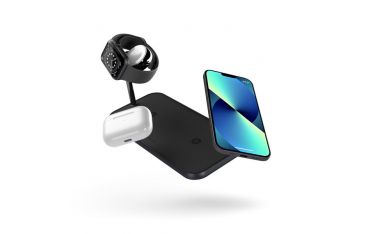 Tappetino Di Ricarica Wireless Qi Doppio + Watch 10w - Alluminio Nero - Zens - ZNS.ZEDC05B/00