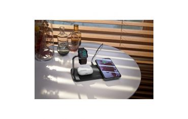 Tappetino Di Ricarica Wireless Qi Doppio + Watch 10w - Alluminio Nero - Zens - ZNS.ZEDC05B/00