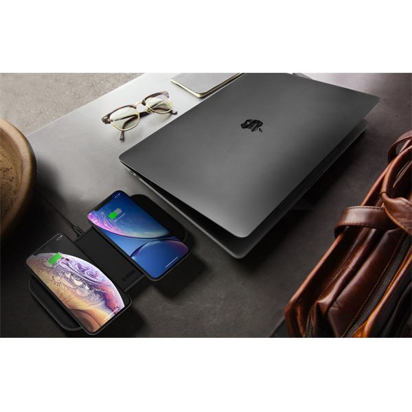 Tappetino Di Ricarica Wireless Doppio - Alluminio Nero - Zens - ZNS.ZEDC10B/00