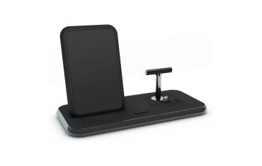 Supporto Ricarica Wireless Qi + Lightning + Usb In Alluminio - Nero - Zens - ZNS.ZEDC06B/00