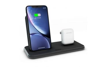 Supporto Ricarica Wireless Qi + Lightning + Usb In Alluminio - Nero - Zens - ZNS.ZEDC06B/00