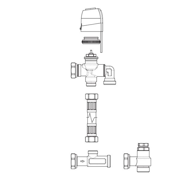 Gruppo valvola 3 vie deviatrice con motore per Innova AirLeaf - V30361II