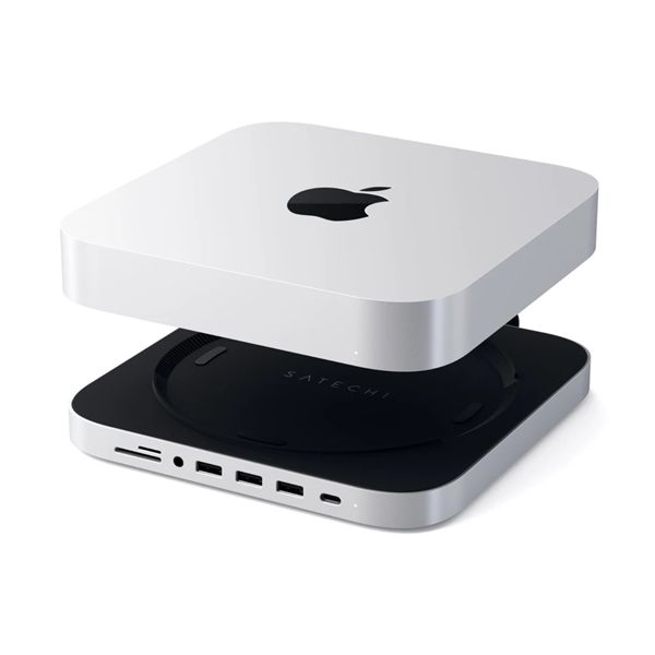 Supporto Con Hub In Alluminio Per Mac Mini - Silver - Satechi - STC.ST-ABHFS