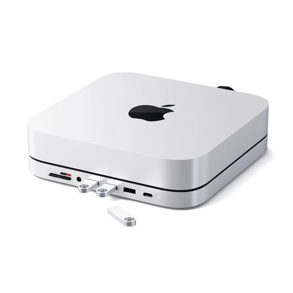 Supporto Con Hub In Alluminio Per Mac Mini - Silver - Satechi - STC.ST-ABHFS