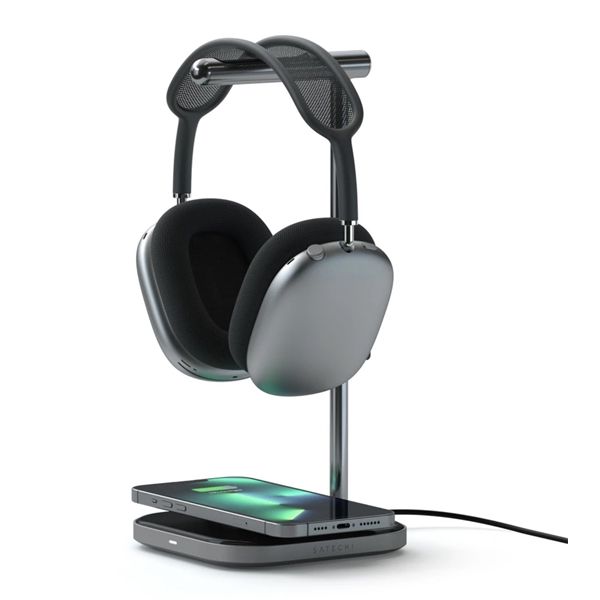 Stand Per Cuffie Con Ricarica Wireless 2in1 - Space Gray - Satechi - STC.ST-UCHSMCM