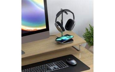 Stand Per Cuffie Con Ricarica Wireless 2in1 - Space Gray - Satechi - STC.ST-UCHSMCM