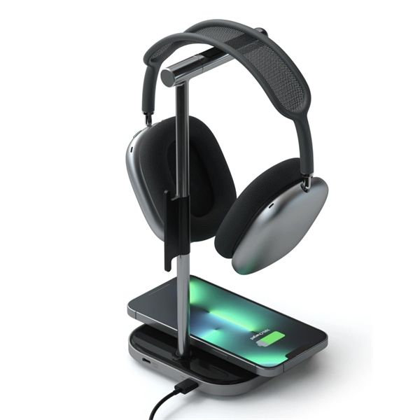 Stand Per Cuffie Con Ricarica Wireless 2in1 - Space Gray - Satechi - STC.ST-UCHSMCM