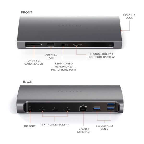 Docking Station Thunderbolt 4 - Satechi - STC.ST-UCT4DM