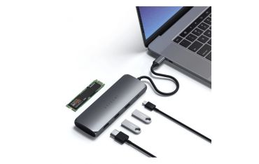 Hub Usb-c Hybrid Multiport Adapter Con Ssd - Space Gray - Satechi - STC.ST-UCHSEM