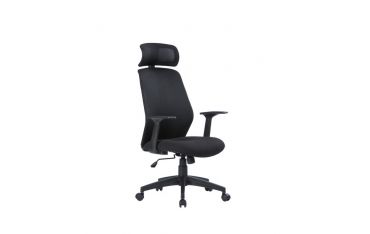 Poltrona Presidenziale Tampa Con Braccioli E Poggiatesta Serena Group Nera - W177K