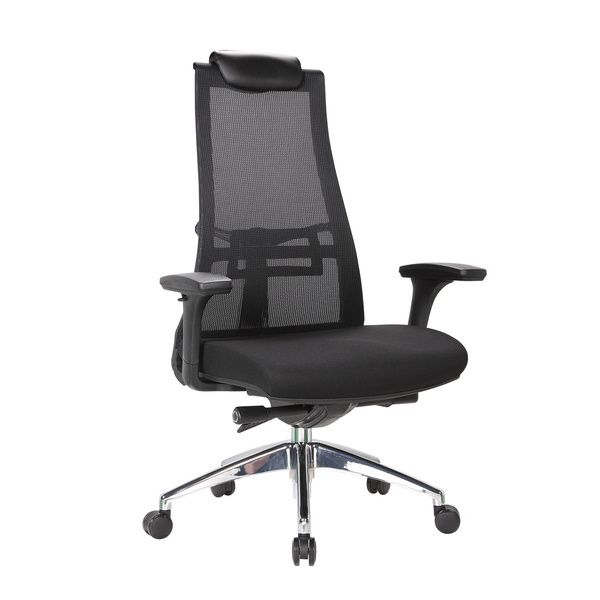 Poltrona Direzionale Milwaukee Con Braccioli Serena Group Nera - H5077K