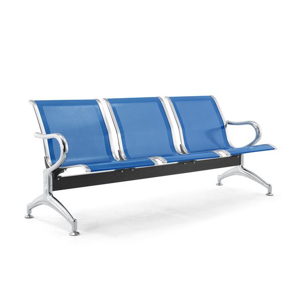 Panca 3 Posti In Acciaio Microforato Serena Group Blu - SJ830B-3