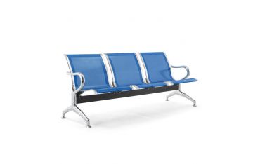 Panca 3 Posti In Acciaio Microforato Serena Group Blu - SJ830B-3