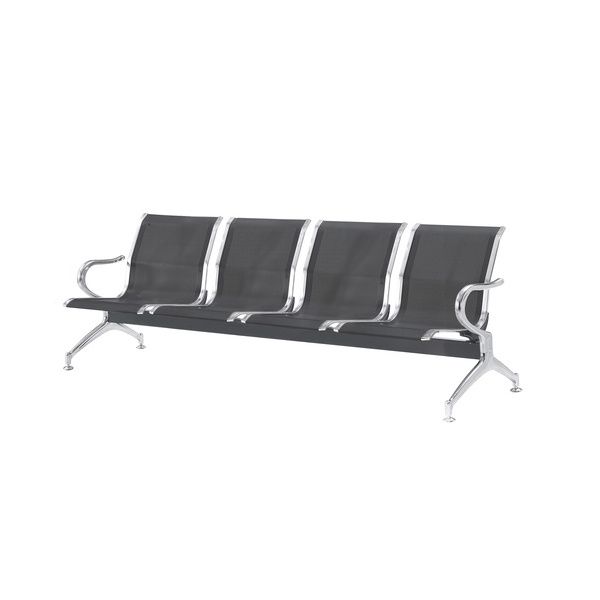 Panca 4 Posti In Acciaio Microforato Serena Group Nero - SJ840K-4